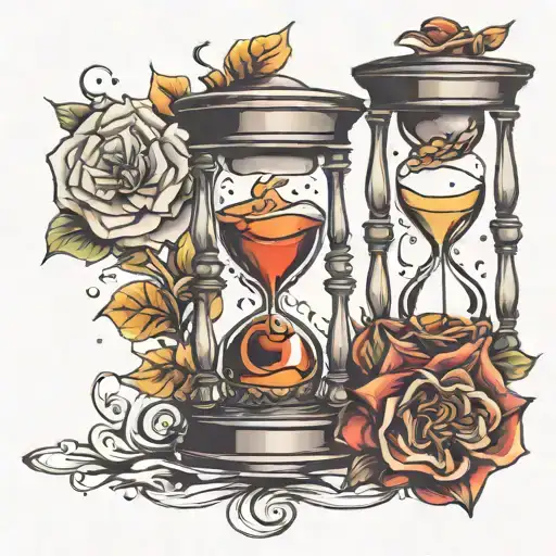 hourglass running out of time tattoo design idea