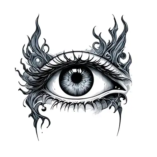 classical eye of sauron on knee tattoo tattoo design idea