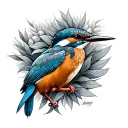 kingfisher tattoo design idea