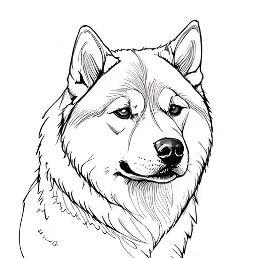 Akita inu tattoo design idea