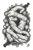Prayer hands with brass knuckles tattoo design idea