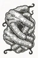 Prayer hands with brass knuckles tattoo design idea