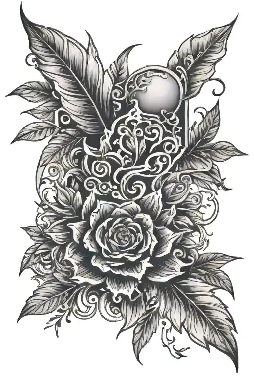 blackout chest piece tattoo design idea