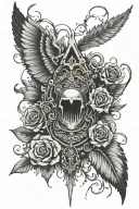 blackout chest piece tattoo design idea