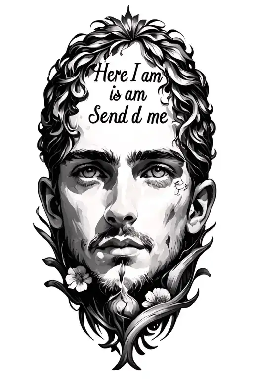Here I am send me - bible verse tattoo design idea