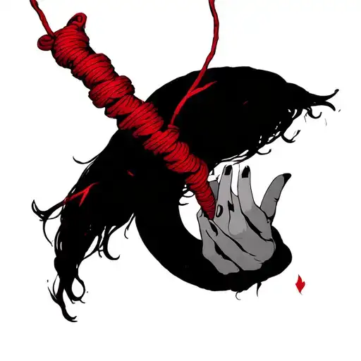 Red String Of Fate tattoo design idea