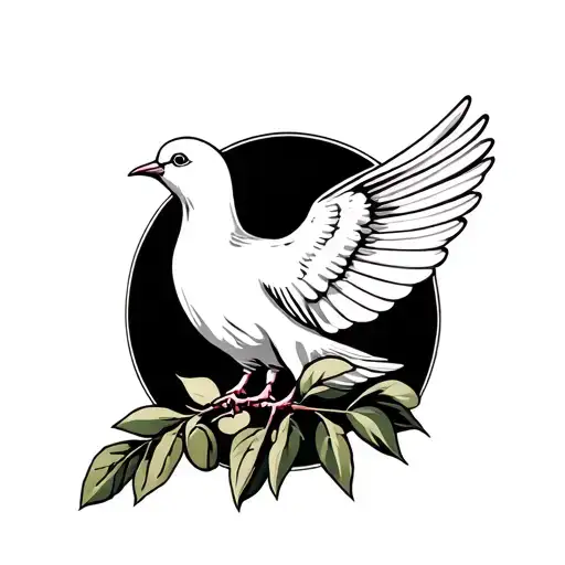 Dove With Olive Branch tattoo design idea