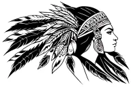 taino indian warrior woman tattoo design idea