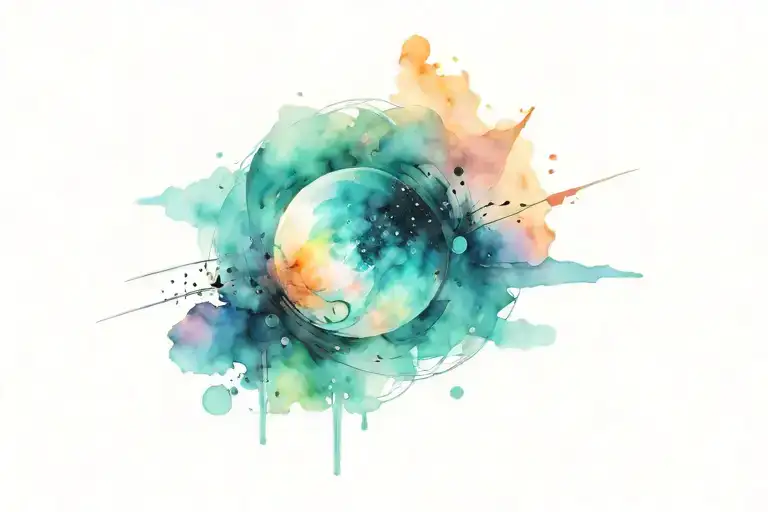 Space without large planets and a black hole tattoo design idea