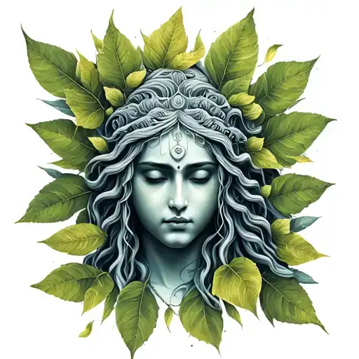 bodhi leaves falling tattoo design idea