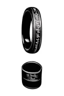 wedding band with til death do us part in the middle  tattoo design idea
