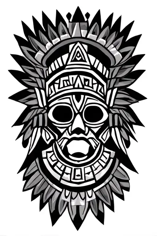 Aztec symbols incorporated tattoo design idea