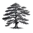 lebanese cedar tree tattoo design idea