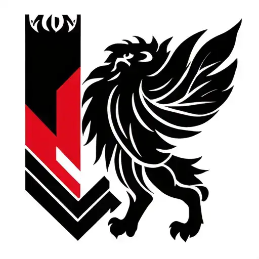 I’m trying to design a tattoo that incorporates a feather with the Aston Villa lion in inverted silhouette  tattoo design idea