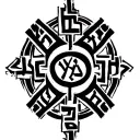 jerusalem cross with yeshua written tattoo design idea