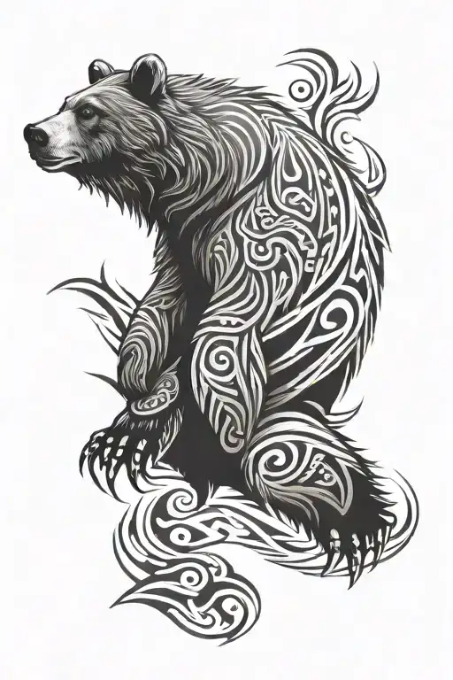 Tribal tattoo bear tattoo design idea