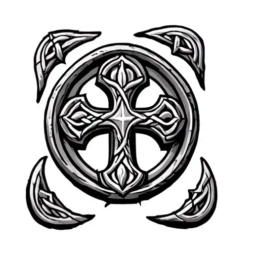 celtic cross grave marker tattoo design idea
