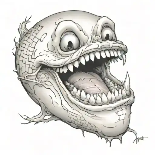 smiley face morphing tattoo design idea