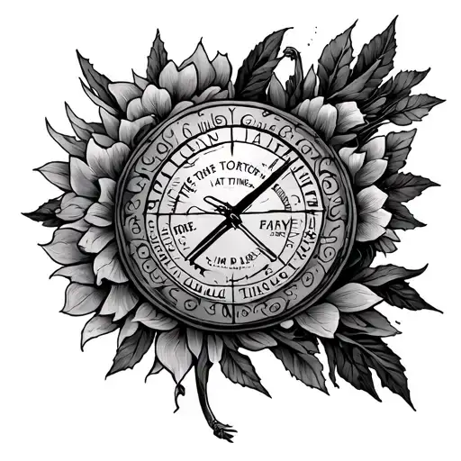 small tattoo based off genesis 21:4 'at the set time' tattoo design idea