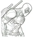 DEADPOOL HALFBODY WITH DEADPOOL WRITEEN UNDER THE TATTOO  tattoo design idea
