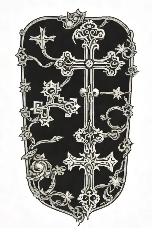 3 nail cross tattoo design idea