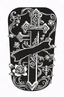 3 nail cross tattoo design idea