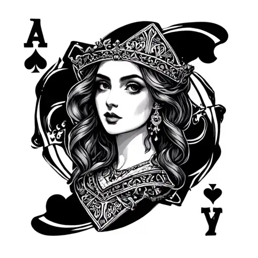 qos queen of spades tattoo design idea