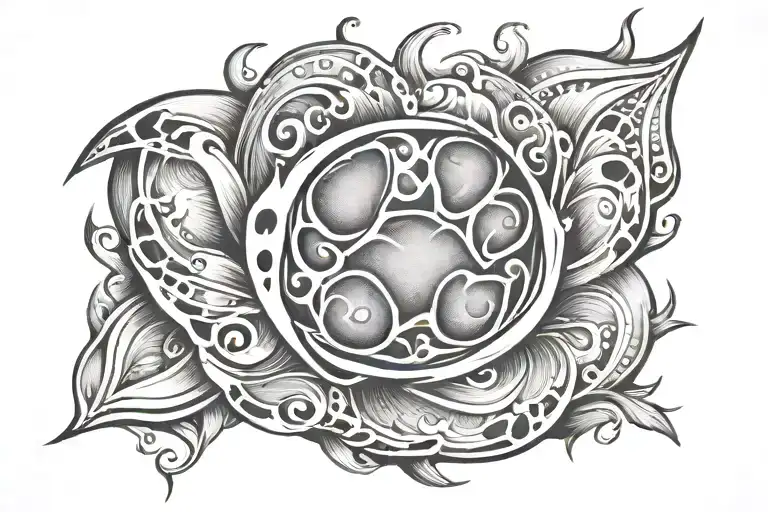 Womb Tattoo, Paw print inside tattoo design idea