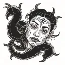 kirti mukh, surrounded by scorpions tattoo design idea