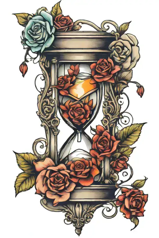 beautifully broken hourglass tattoo design idea
