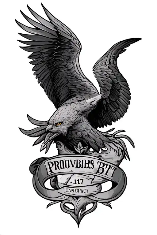 men's alliance insignia proverbs 27:17 tattoo design idea