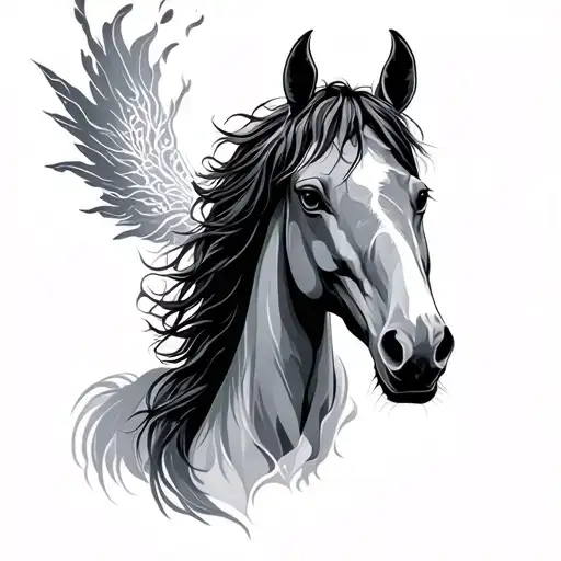 spirit and raine horse tattoo design idea