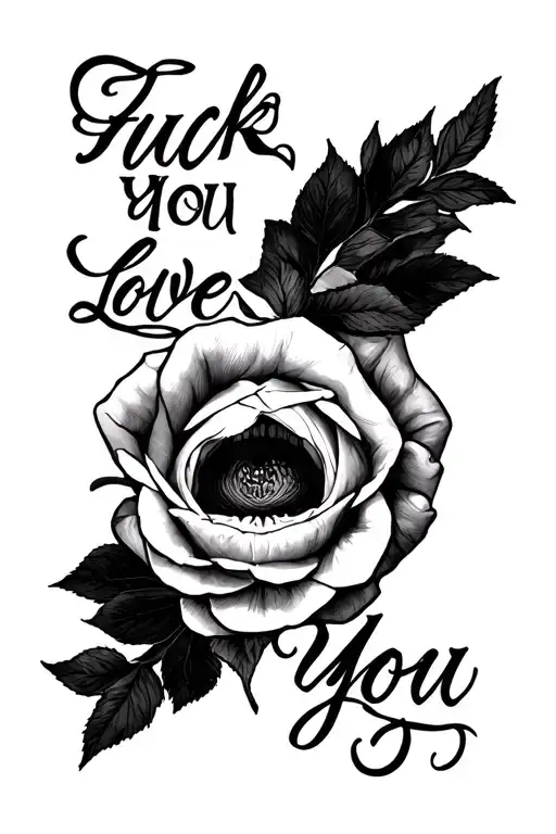 borderline personality disorder splitting fuck you love you tattoo design idea