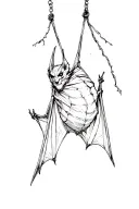 bat hanging upside tattoo design idea