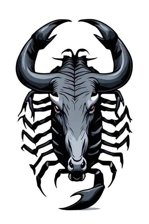 scorpion and bull tribal tattoo tattoo design idea