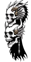 skulls, bones, dragons, steampunk, gothic tattoo design idea
