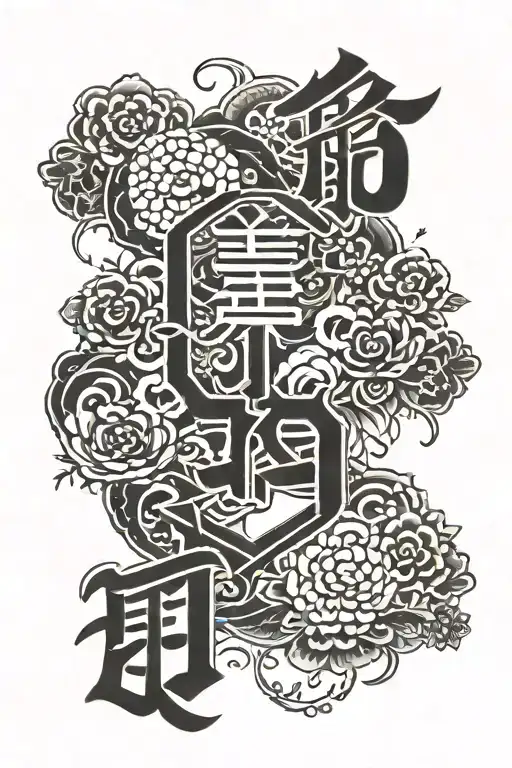 japanese letter never give up tattoo design idea