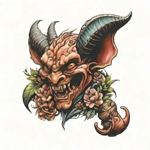 ohana with devil tattoo design idea