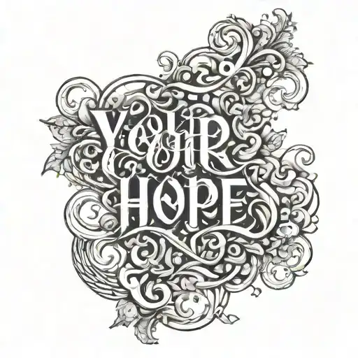 inscription 'Your Hope' tattoo design idea