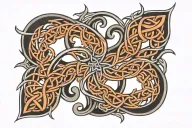 Vertical Symmetrical celtic knotwork tattoo design idea