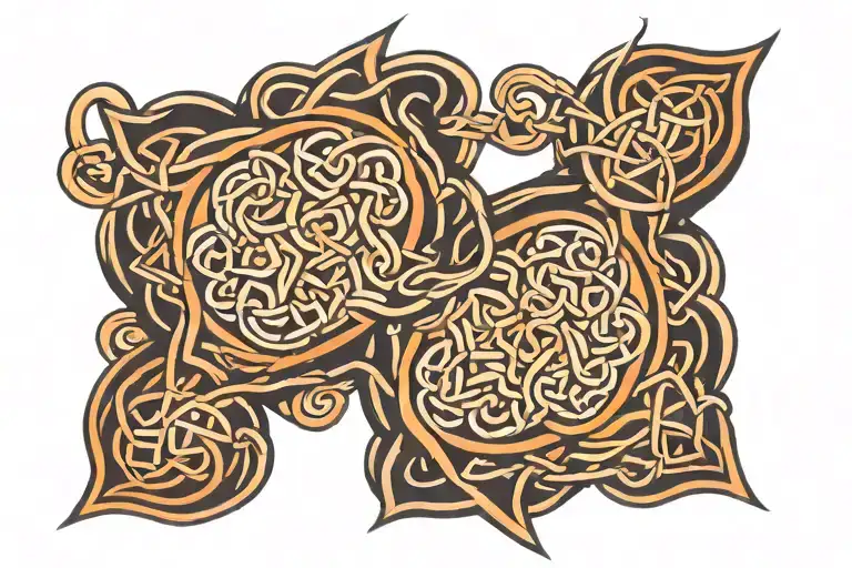 Vertical Symmetrical celtic knotwork tattoo design idea