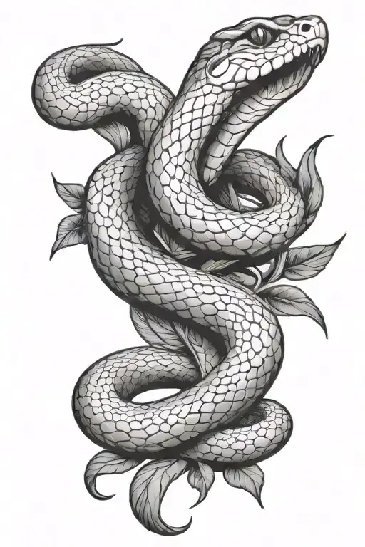 snake wrapped around arm tattoo design idea