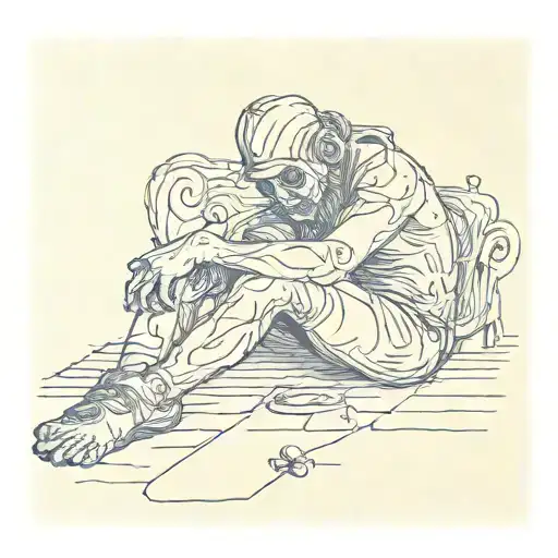 Depression depicted tattoo design idea