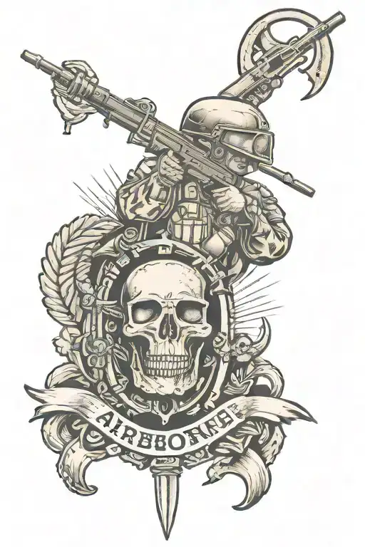 airborne infantry and eod tattoo design idea