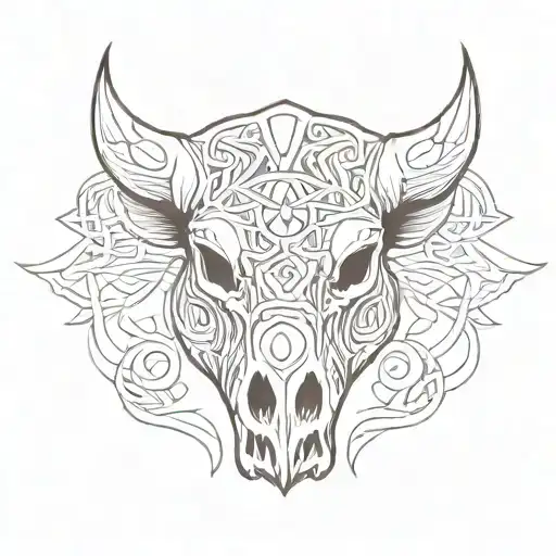 celtic boar skull tattoo design idea