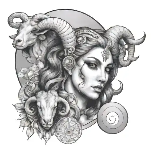 Aries goddess tattoo design idea