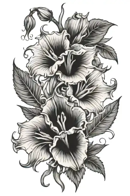 Datura stramonium, Atropa belladonna and Digitalis purpurea tattoo design idea