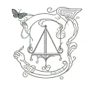 The marauder's map with eating disorder awareness symbol tattoo design idea