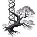 tree composed by dna-strand tattoo design idea