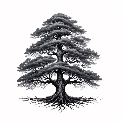 tree composed by dna-strand tattoo design idea